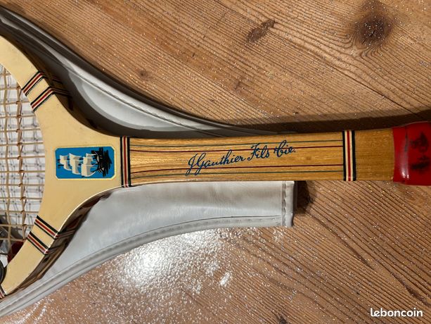 Raquette De Tennis En Bois AME Avec Tendeur Zéphyr Et Housse - Vintage Années 50