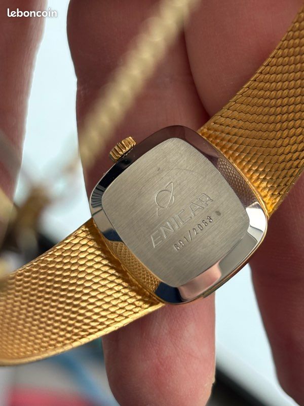 Bracelet De Montre Enicar Doré - Référence 5809, Occasion, Pour Montre Vintage Enicar