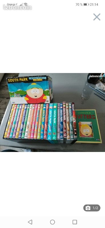 L'intégral de la saison 1 à 21 de South Park, un coffret collector butters DVD et le film South park (image 1)