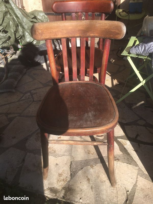 2 chaises de bistrot authentiques, vintage achetées en 1970 (image 1)