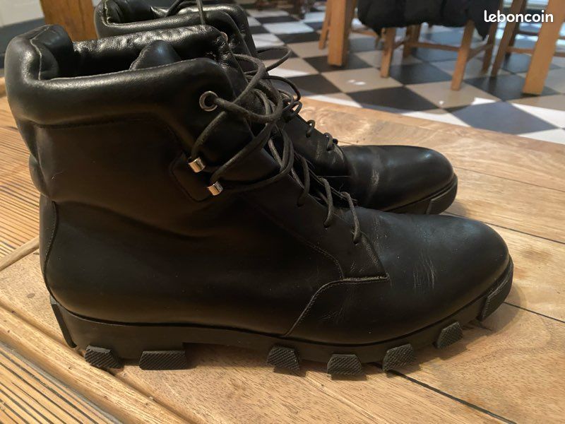 Balenciaga Cuir Balenciaga Bottes Homme Argent Bottine/Botte