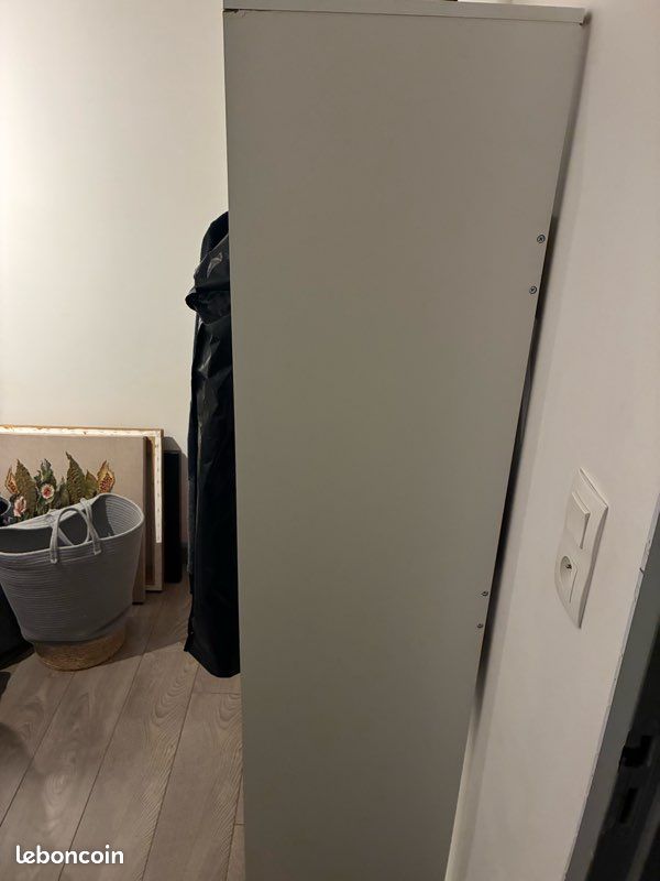 Dressing ouvert blanc 100cm - 3 étagères + penderie - 100x40x165cm (image 3)