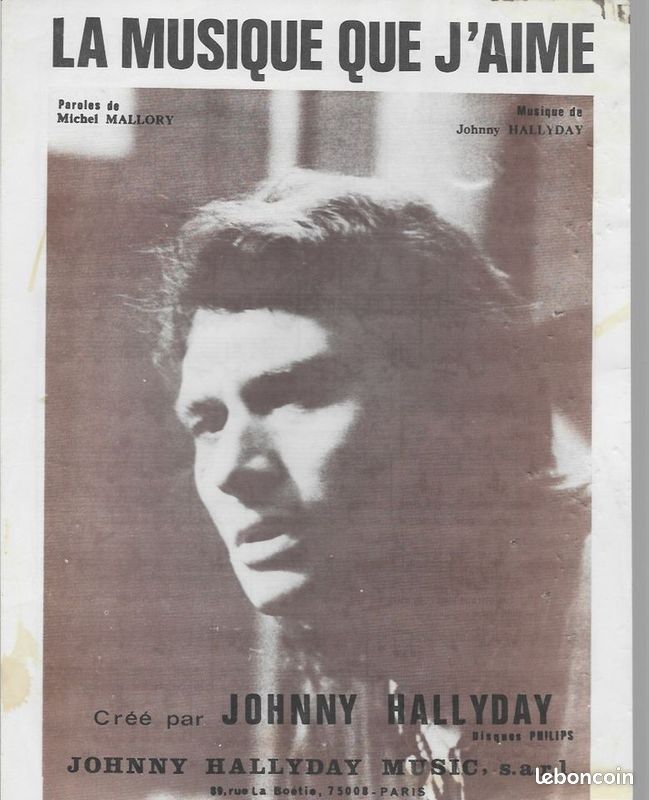 Partitions musical Johnny Hallyday (image 1)