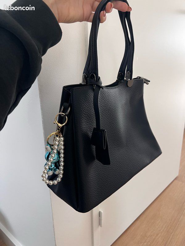 Magnifique sac cuir chic bleu marine (image 1)