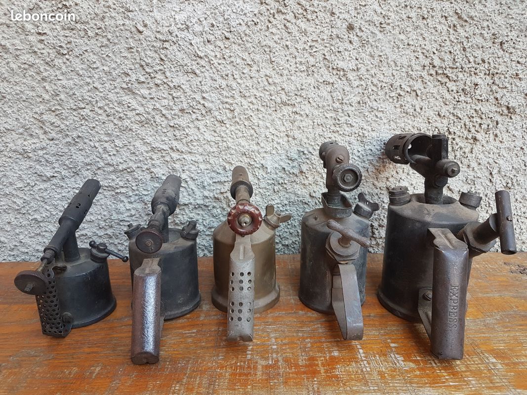 Lampe à souder chalumeau en laiton M. RIPPES vintage jeux et vinyles