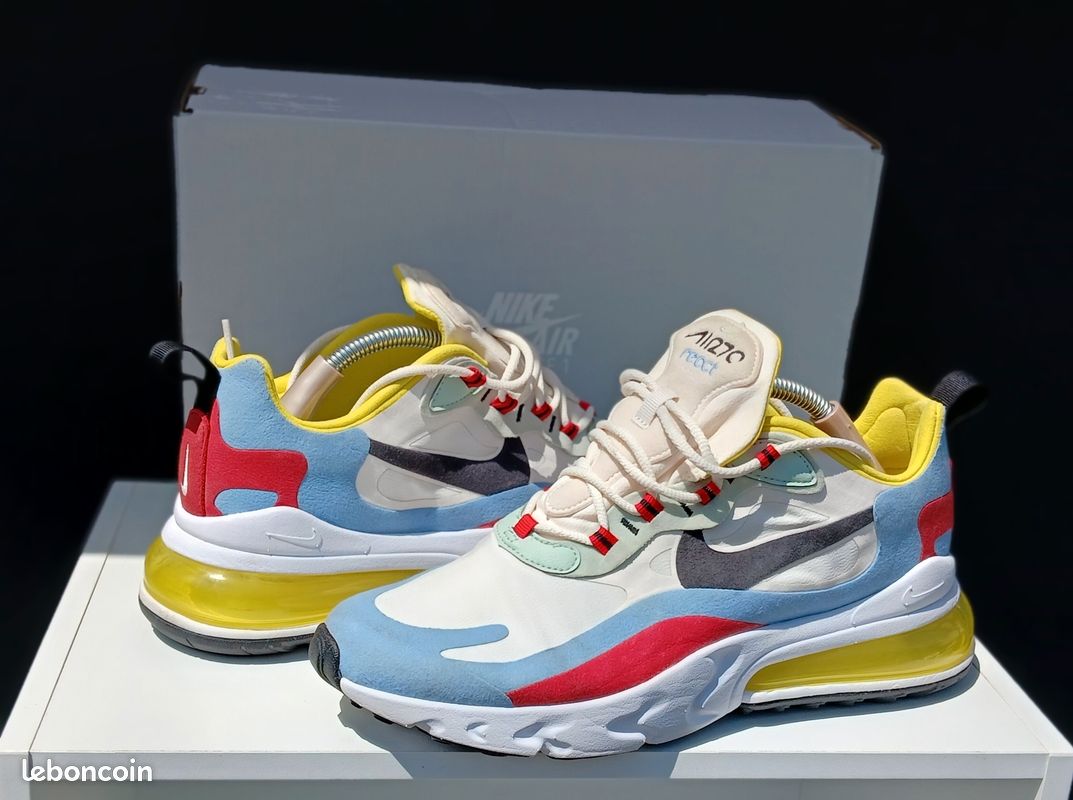 React Nike 270 Blanche Et Jaune Nike Air Max 270 React Reggae