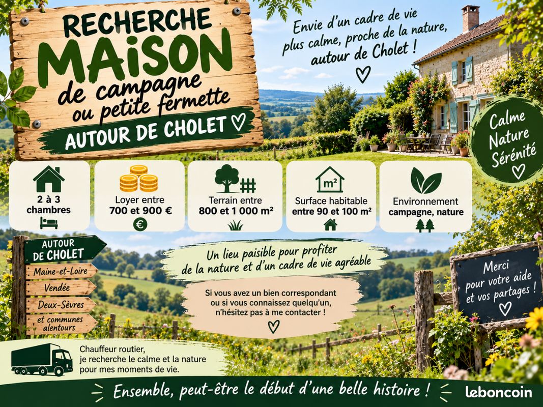 Maison 3 pièces 100 m² · à Cholet · 100 m² · 800 €/mois
