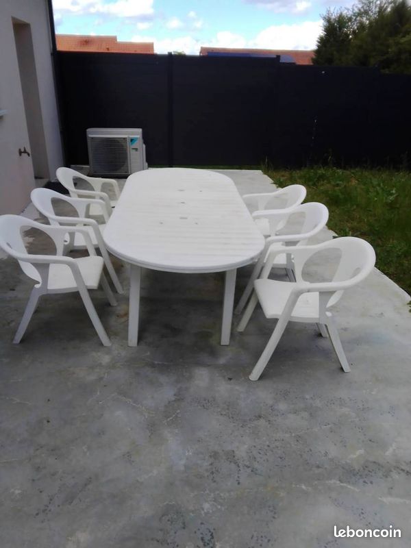 Salon de jardîn complet 6 chaises + table (image 1)