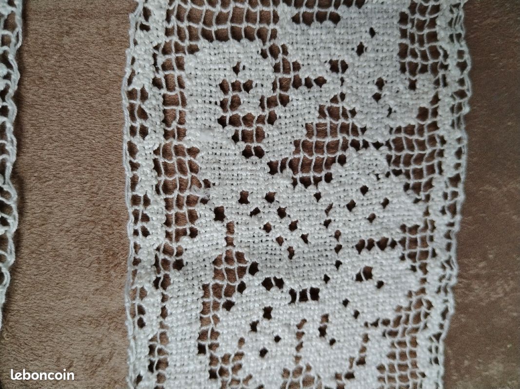 Bande de dentelle ancienne en lin (image 3)
