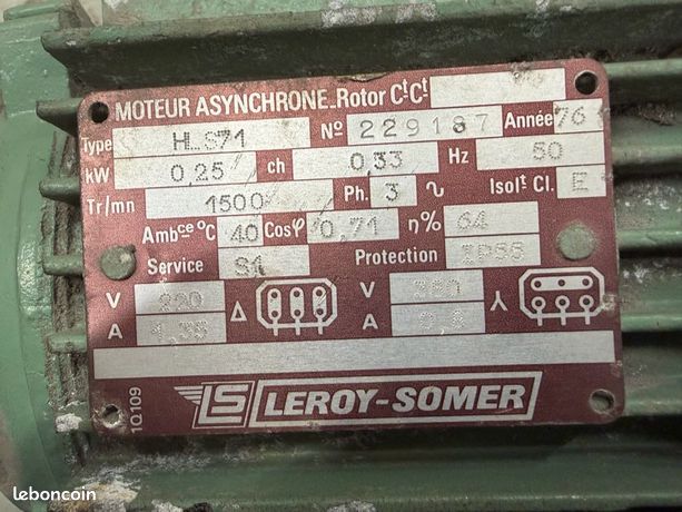 Motore Elettrico Leroy Somer MB2101 220V - Usato, Vernice Danneggiata, Funzionante - Foto 5