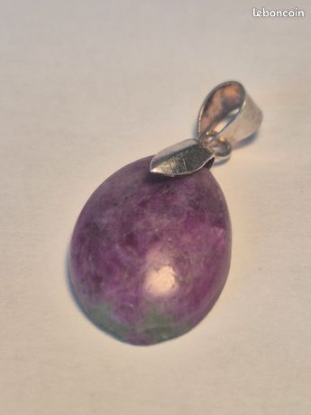 Pendentif Avec Rubis Naturel Sur Chaîne En Argent Massif 925 - Neuf Avec étiquettes