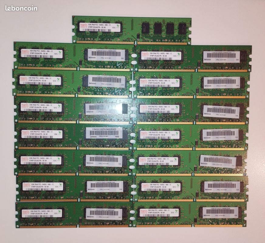 ✅ Ram SAMSUNG HYNIX ACER NANYA RAMAXEL, PC2 92 GO, DDR2, 8x256MB, 20x512MB, 10x1GO et 35x2GO (image 5)