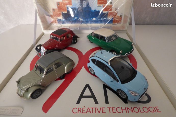 COFFRET 90 ANS de CITROEN 4 VOITURES DS 2CV TRACTION C3 COLLECTION