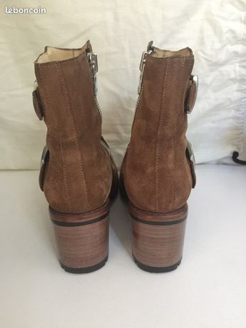 Bottines Free Lance Pointure 37.5 En Cuir Blanc - Bottillon Femme Occasion, Style Classique