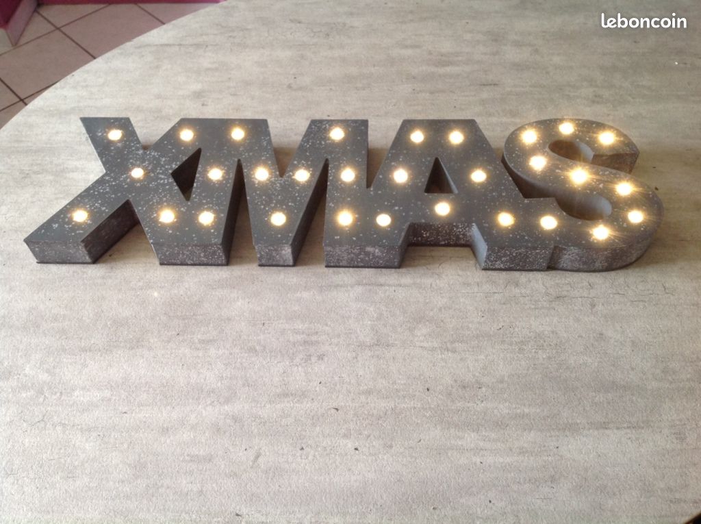Plaque décorative Noël LED XMAS - la:58 cm + piles - NEUVE (image 4)