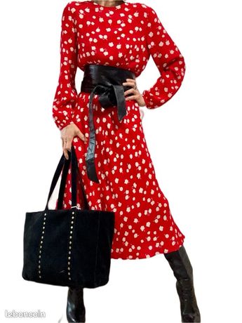 Robe Habillée Rouge Marks & Spencer - Taille 12 - Longueur Genou - Occasion Très Bon état