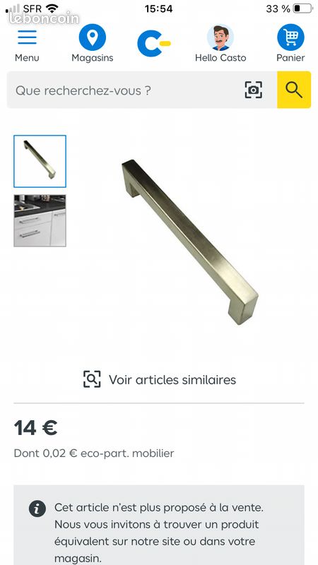 18 Poignées de meuble en métal 207mm (image 1)