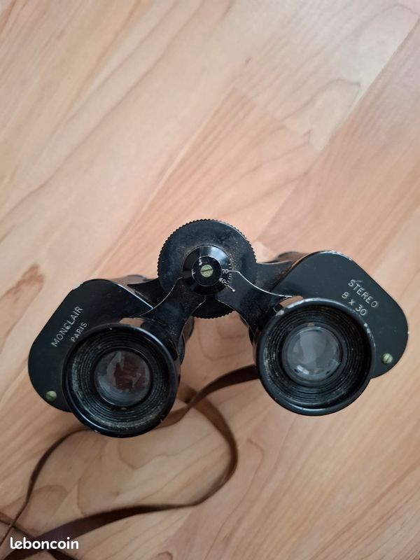 Paire de jumelles MONCLAIR (Paris) Stereo 8 x 30 avec boîte en cuir à lanière (image 7)