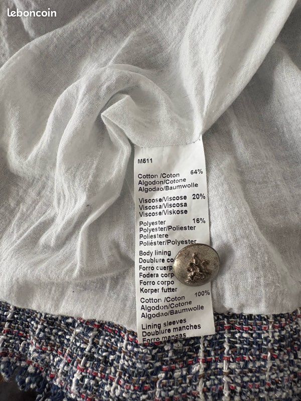 Veste Pablo De Gerard Darel - Taille 40, Couleur Blanche, 100% Coton - Neuf Avec étiquettes