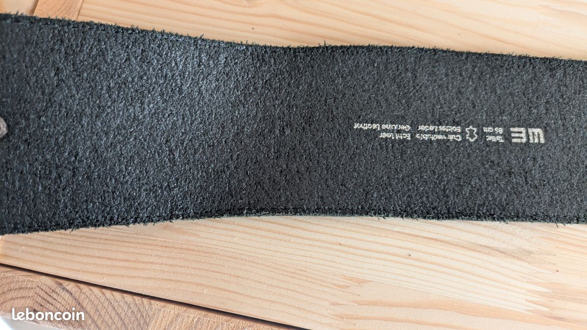 Ceinture cuir WE noire 85 cm (image 15)