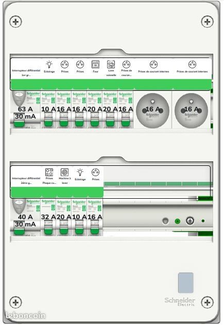 ⚡ Tableau Électrique Schneider – 2 Rangées – Précâblé et Complet 🔧 (image 1)
