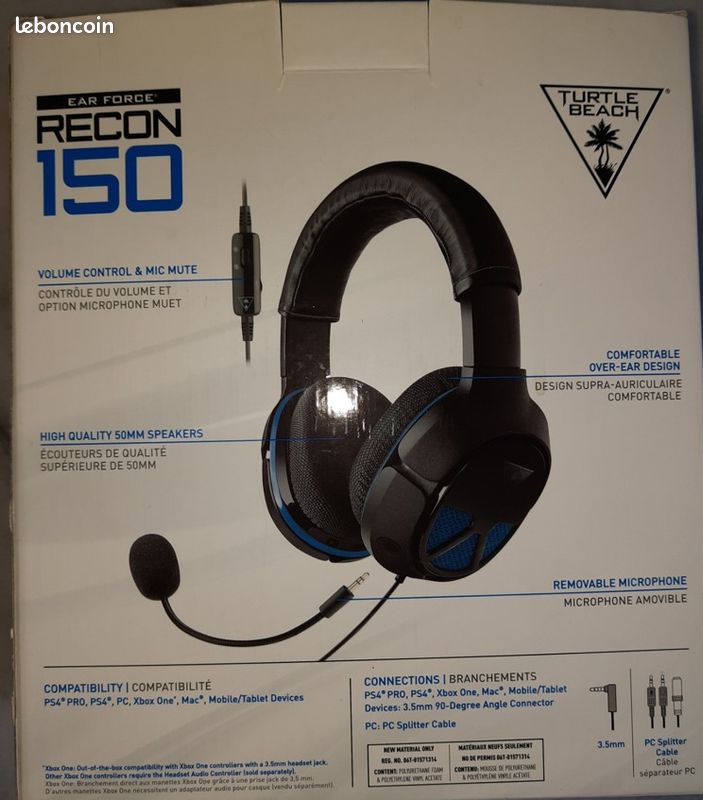 Casque Gaming Turtle Beach Recon 150 PS4 et PC Accessoires