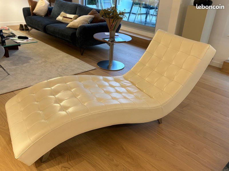 Méridienne / chaise longue Roche Bobois en cuir modèle Dolce (image 2)