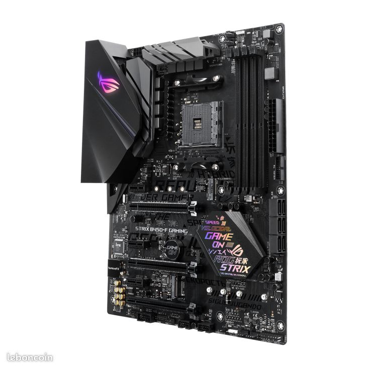 ROG STRIX B450-F GAMING – Carte mère gaming AMD AM4 B450 au format ATX avec DDR4 3 200 MHz, SATA 6 Gb/s, HDMI 2.0, Dual NVMe M.2, USB 3.1 Gen 2 et éclairage LED Aura Sync RGB (image 2)