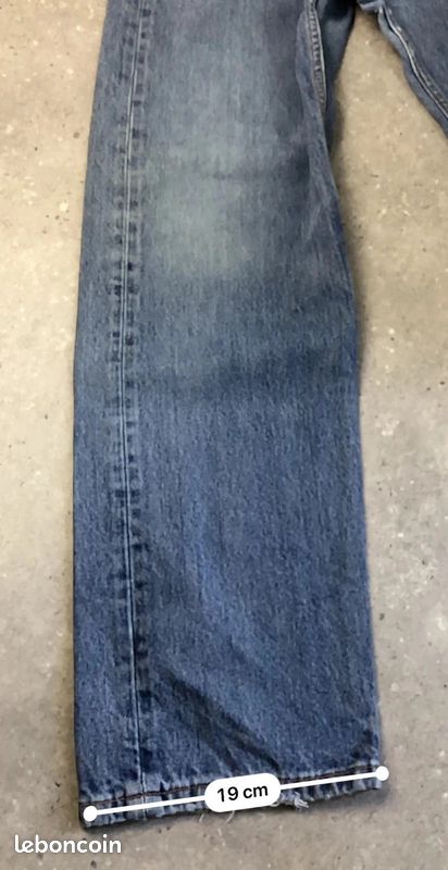 Jean Levi's 505 Straight pants Homme W38 L32 100% coton denim Blue baggy (image 11)