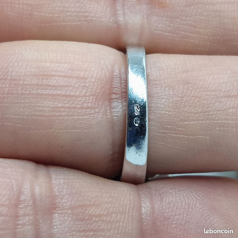 Bague en argent 925 rhodié avec zirconium (image 8)