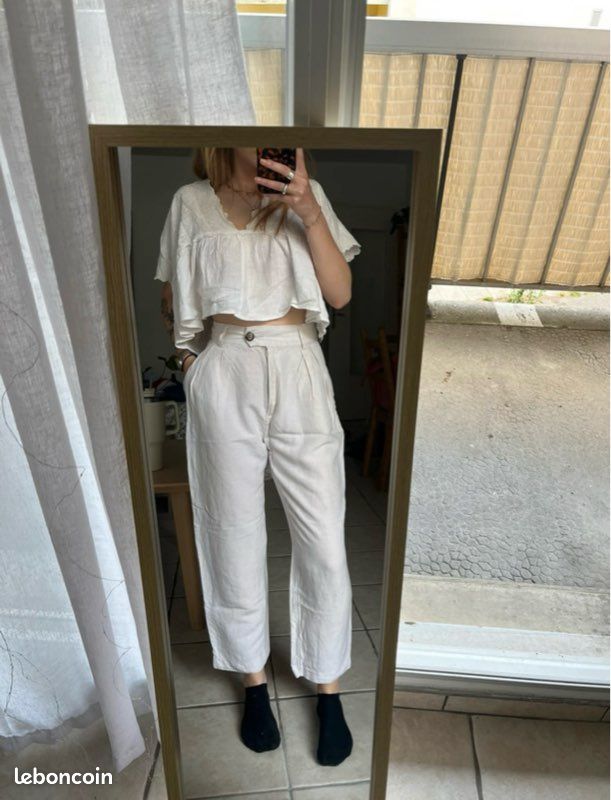 Na Kd Short Beige Taille Haute Pantalon Beige Pantalon Lin Femme