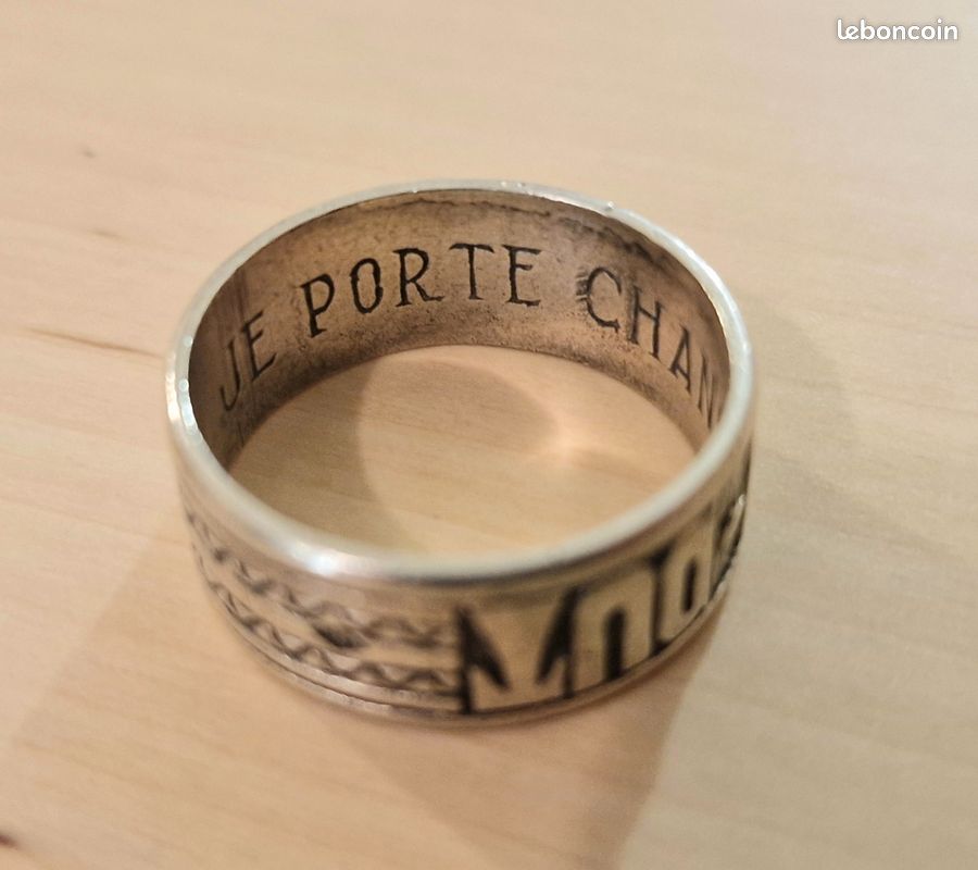 Bague Porte-bonheur Tressée France Années 1930 - Plaqué Argent, Taille 53, Style Art Déco