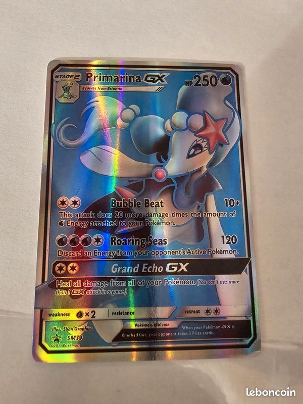 Primarina GX Full art ultra rare SM39 Pokemon 2017 - Collection Primarina GX Full art ultra rare SM39 Pokemon 2017 - Collection