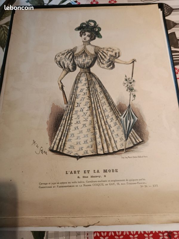 Lithographie ancienne L’Art et la Mode – Marie de Solar – XIXe siècle (image 1)
