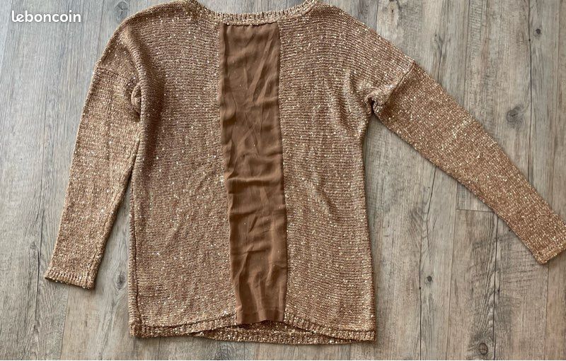Pull Wallis Doré Taille S - Occasion En Très Bon état - Parfait Pour Les Soirées Ou Le Quotidien