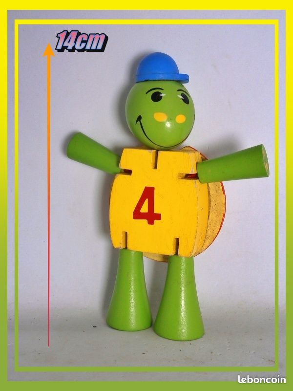Figurine tortue en bois articulée (image 1)