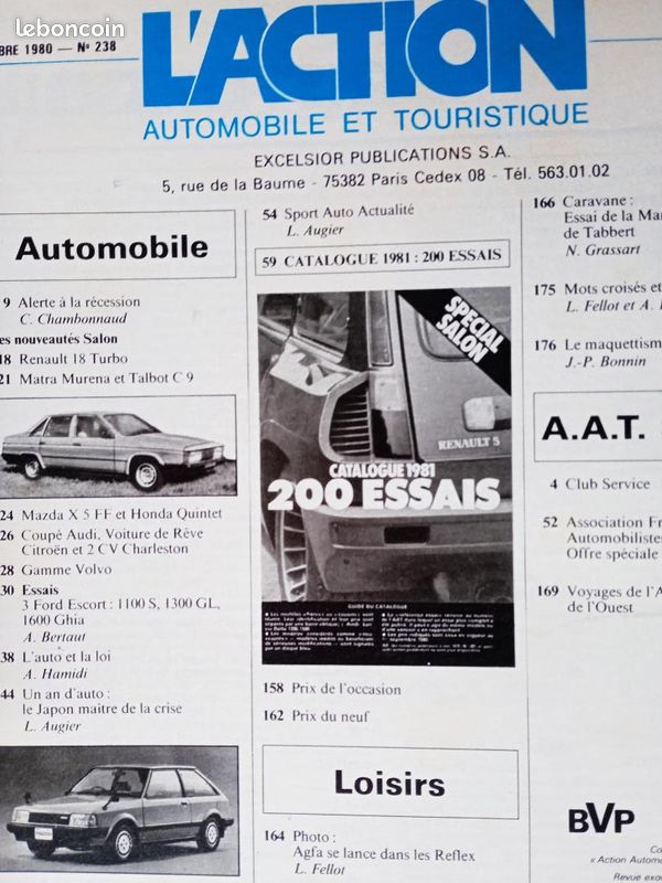 1980- Oct._" L' ACTION" Spécial SALON- Parfait état_ 200 essais (image 2)