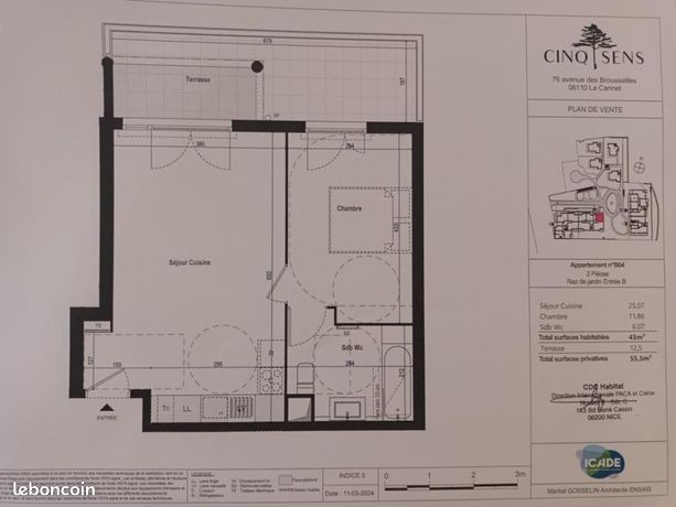 Appartement 2 pièces 43 m²