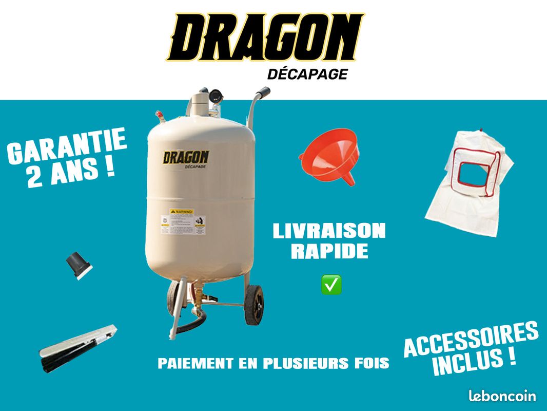 Aérogommeuse Dragon 76 – Nettoyage & Décapage Multisupport (image 1)