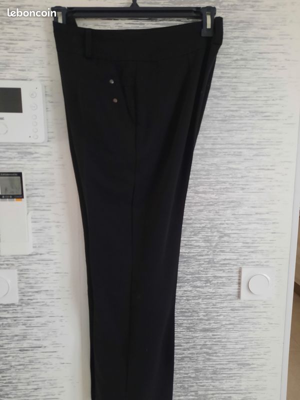 Pantalon noir T38 à plis (image 1)