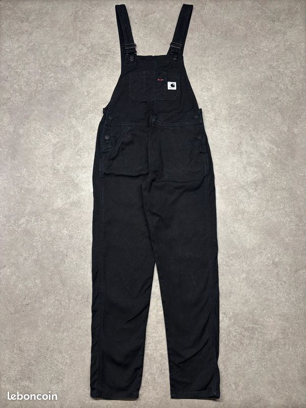 Salopette Carhartt W' Bib Overall en Coton noir | Taille XS #SLCM269 (image 2)