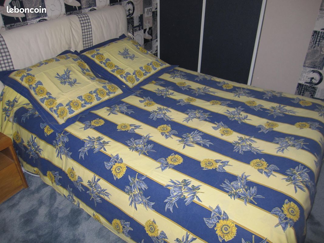 Parure 2 personnes pour couette 200x200 + drap plate (image 1)