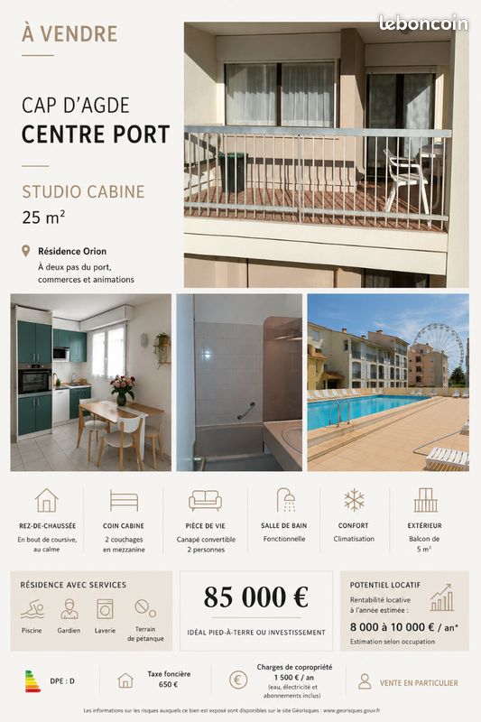 Appartement 1 pièce 25 m² · à Agde · 25 m² · 85 000 €
