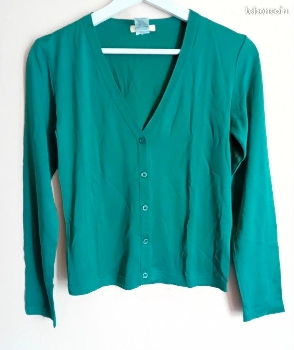 Gilet fin vert Soft Grey – taille S (image 1)