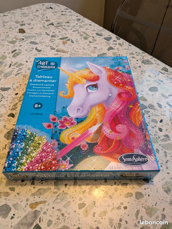 ART & CREATIONS Tableau Diamant Licorne – Kit Complet Avec Cadre – Dès 8 Ans – Fabrication Française
