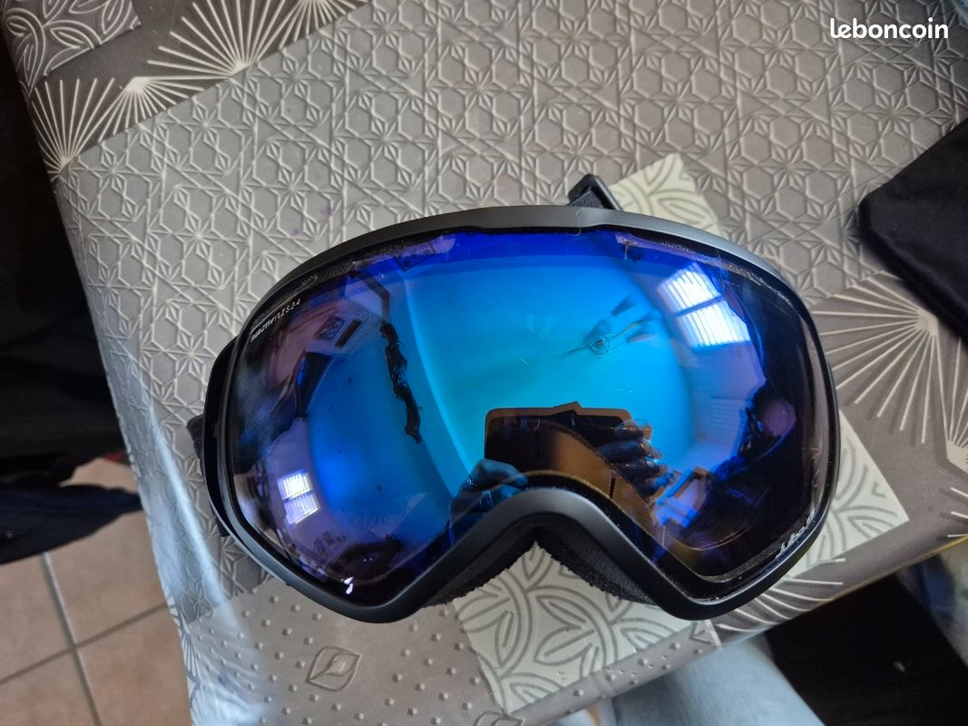 Masque De Ski Julbo Titan OTG – Pour Porteurs De Lunettes, écran REACTIV Photochromique Polarisant, Antibuée, Champ XXL – Homme, Noir/gris, XXL