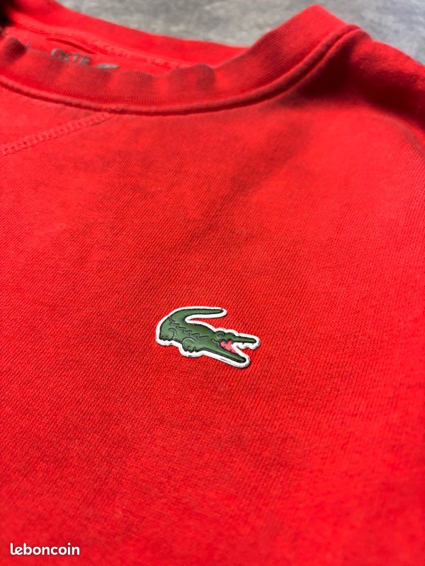 Pull Lacoste sport rouge logo Lacoste manches - L (image 4)