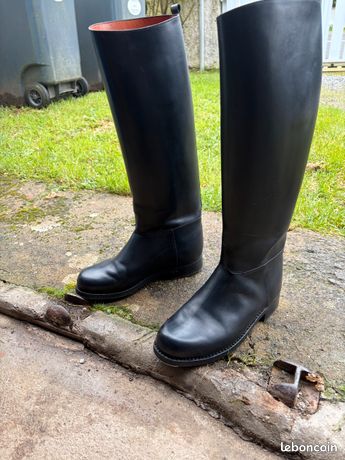 Bottes WESTON Police/Équitation Pour Homme - Cuir Noir - Neuves En Boîte Taille 43