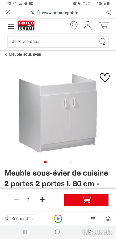 Meuble sous evier 2 portes (image 1)