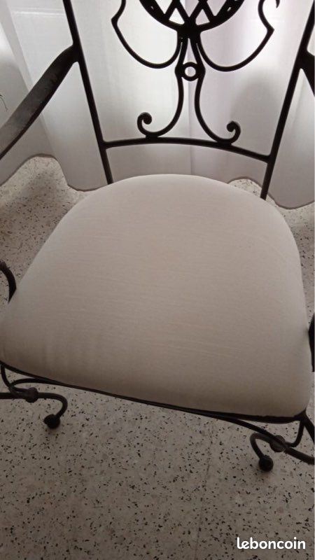 Table et fauteuil bridge fer forgé (image 6)